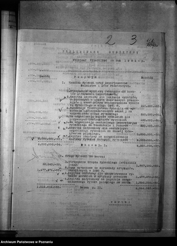 Obraz 8 z jednostki "Budżet - rybołówstwo rok 1921"