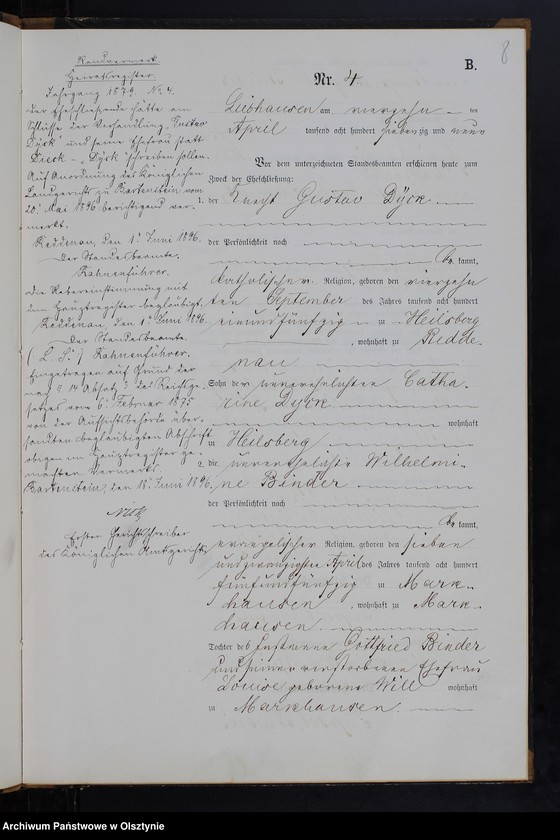 image.from.unit.number "Heiraths-Neben-Register Nr 1 - 14"