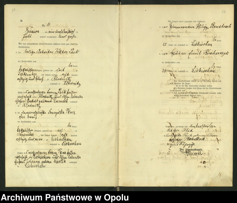 image.from.unit.number "[Urząd Stanu Cywilnego Bierawa Księga Małżeństw Rok 1910-11]"