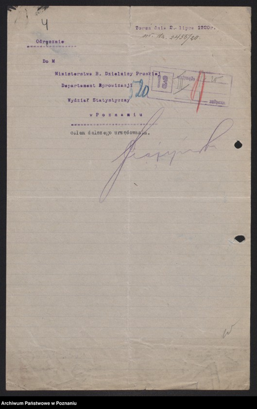 Obraz 6 z jednostki "[Rozporządzenia, pisma okólne i korespondencja w sprawie ewidencji zapasów zboża i statystyki zasiewów]"