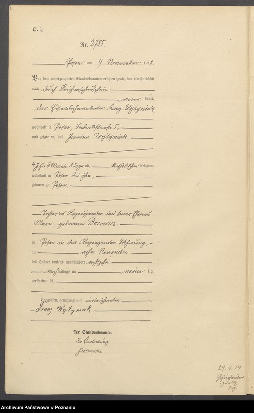 Obraz 8 z jednostki "Księga miejscowa zgonów tom VII [Rejestr główny zgonów]"