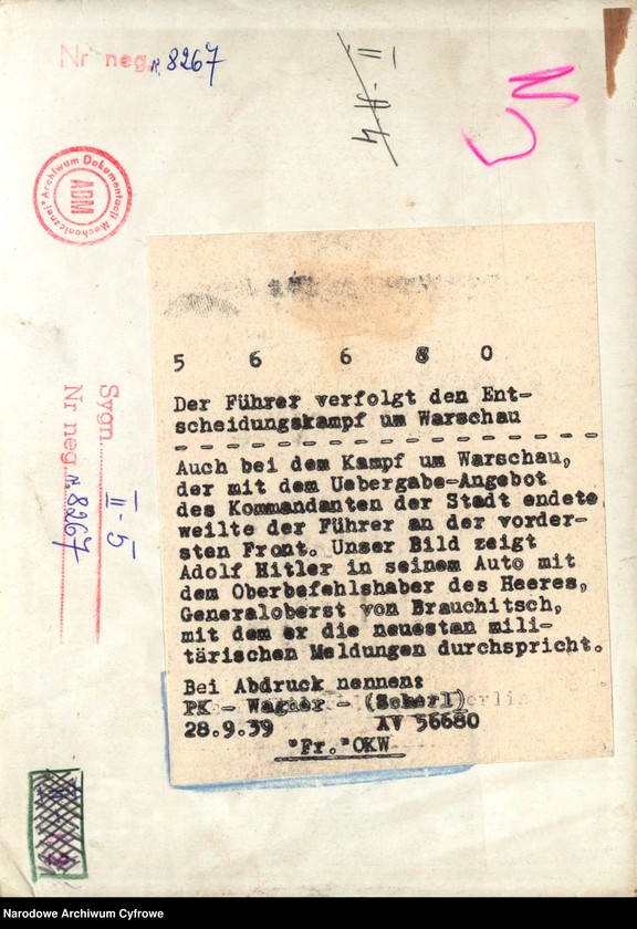 image.from.unit.number "Adolf Hitler w samochodzie podczas walk o Warszawę"