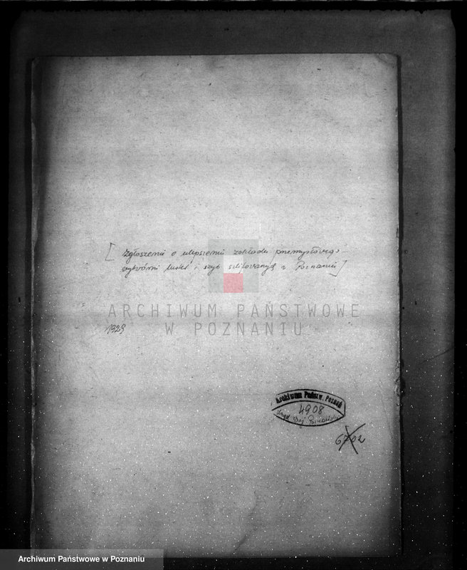 Obraz 4 z jednostki "/Zgłoszenie o ulepszeniu zakładu przemysłowego wytwórni luster i szyb szlifowanych/ w Poznaniu przy ul. Półwiejskiej 10/"