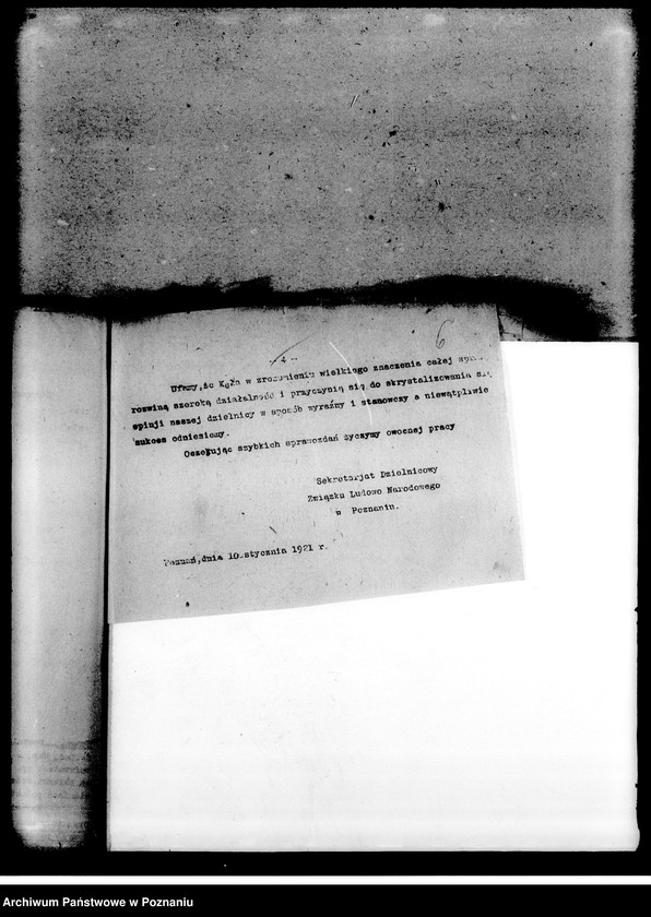 Obraz 10 z jednostki "Okólniki, programy działania, sprawy personalne wycinki prasowe"