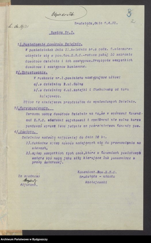 image.from.unit.number "Rozkazy zwykłe Zachodniej Straży Obywatelskiej na miasto Grudziądz"