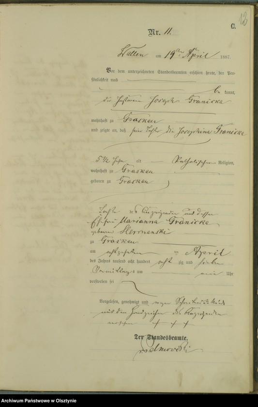 image.from.unit.number "Sterbe-Haupt-Register Nr 1 - 33"