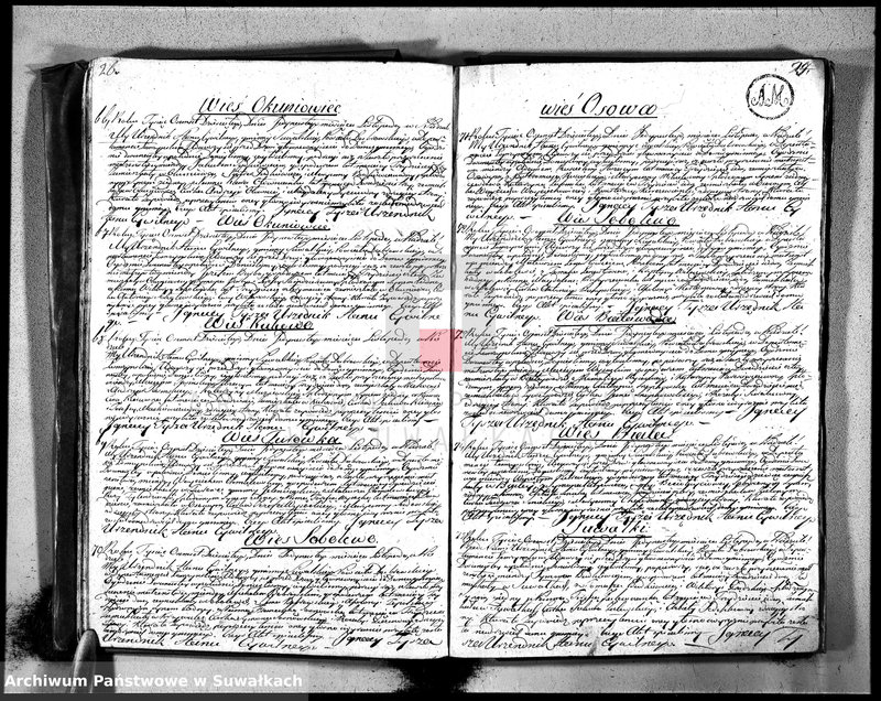 Obraz 16 z jednostki "Księga aktu ślubnego gminy suwalskiey, powiatu dąbrowskiego w departamencie łomżyńskim na rok 1810 1 Maja po 1 Maja 1811 roku"