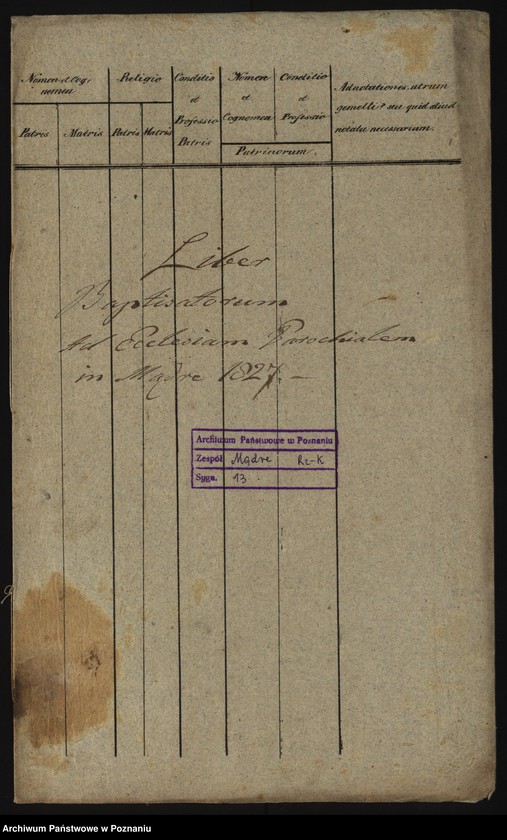 image.from.team "Akta stanu cywilnego Parafii Rzymskokatolickiej Mądre (pow. średzki)"