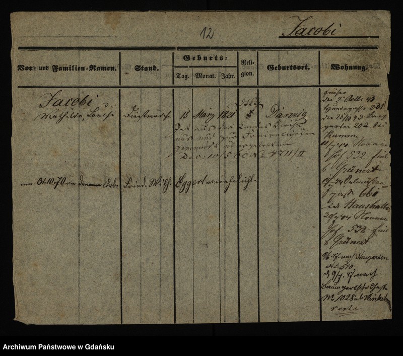 image.from.unit.number "Karty meldunkowe: Jacobi Karl - Jacoby"