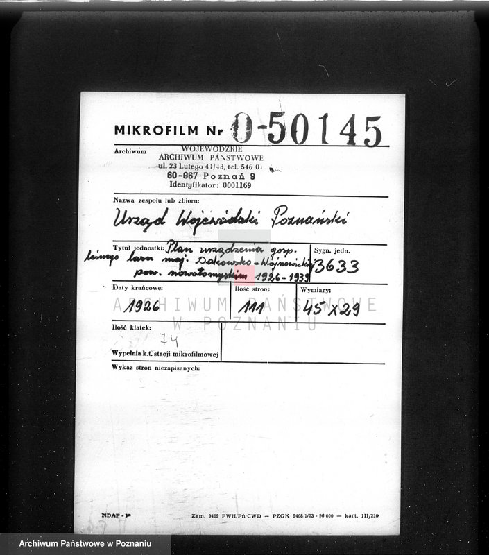 Obraz 2 z jednostki "Plan urządzenia gospodarstwa leśnego lasu majętności Dakowsko-Wojnowickiej w powiecie nowotomyskim"