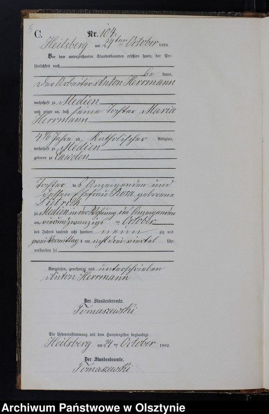 image.from.unit.number "Sterbe-Neben-Register Tom II,Nr 101 - 126"