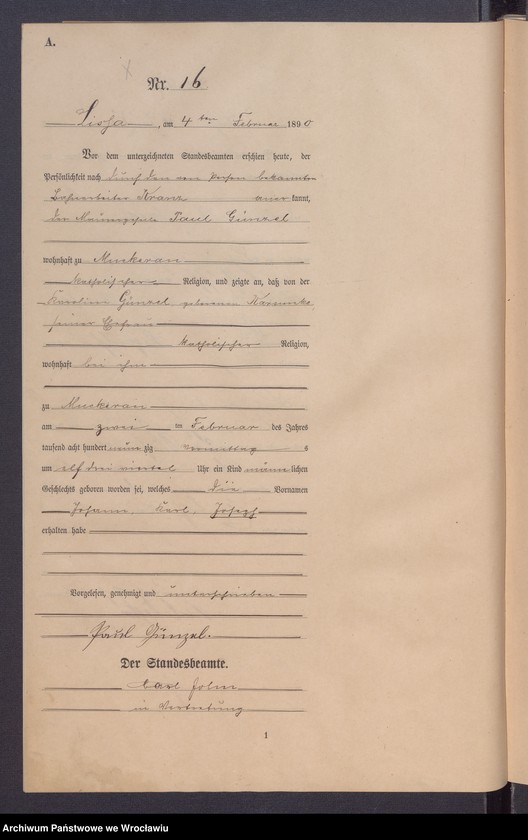 image.from.unit.number "Księga urodzeń Leśnica (Deutsch Lissa) 1890"