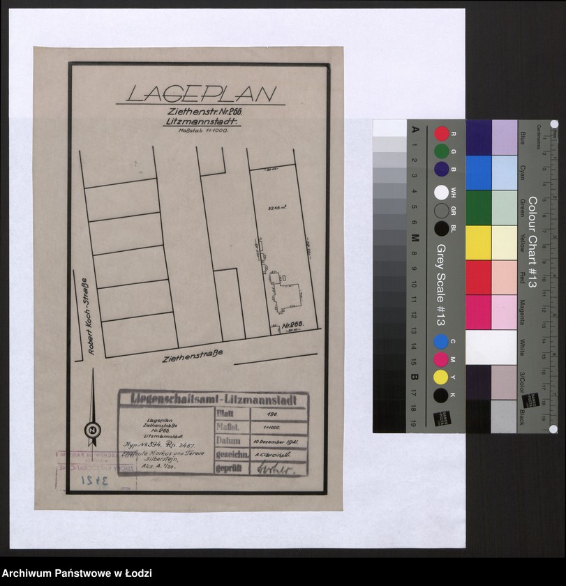 Obraz 1 z jednostki "Lageplan Zietenstraße Nr 266 Litzmannstadt"