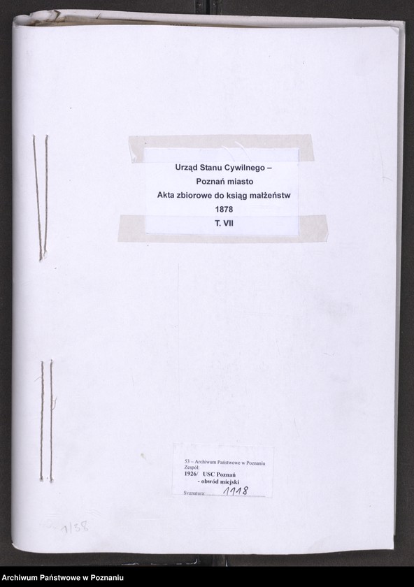 Obraz 2 z jednostki "Die von den Verlobten beigebrachten Urkunden zur Eheschliessung pro 1878"
