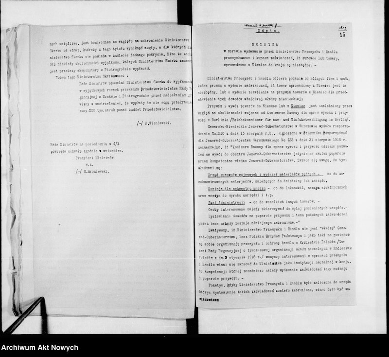 image.from.unit.number "Posiedzenia Rady Ministrów Królestwa Polskiego. Protokoły z załącznikami. 3.10.1918 r. - 11.11.1918 r.  Posiedzenia Rady Ministrów Republiki Polskiej. Protokoły z załącznikami. 18.11.1918 r. - 31.12.1918 r. T. 4"