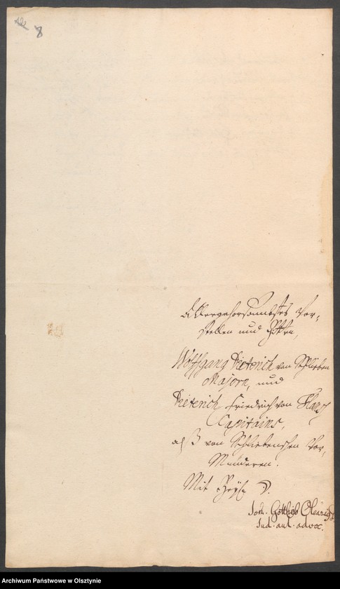 image.from.unit.number "Wisdehnen, H.[Haupt] A. [Amt] Brandenburg [Pokarmin]. Acta die Confirmaion des Kaufkontrakts zwischen dem Hof=und Legationsrath Andreas Ernst v. [von] Schlieben und dem Könighöfischen Stadtrath Bernh. [ Bernhard] Albrecht"