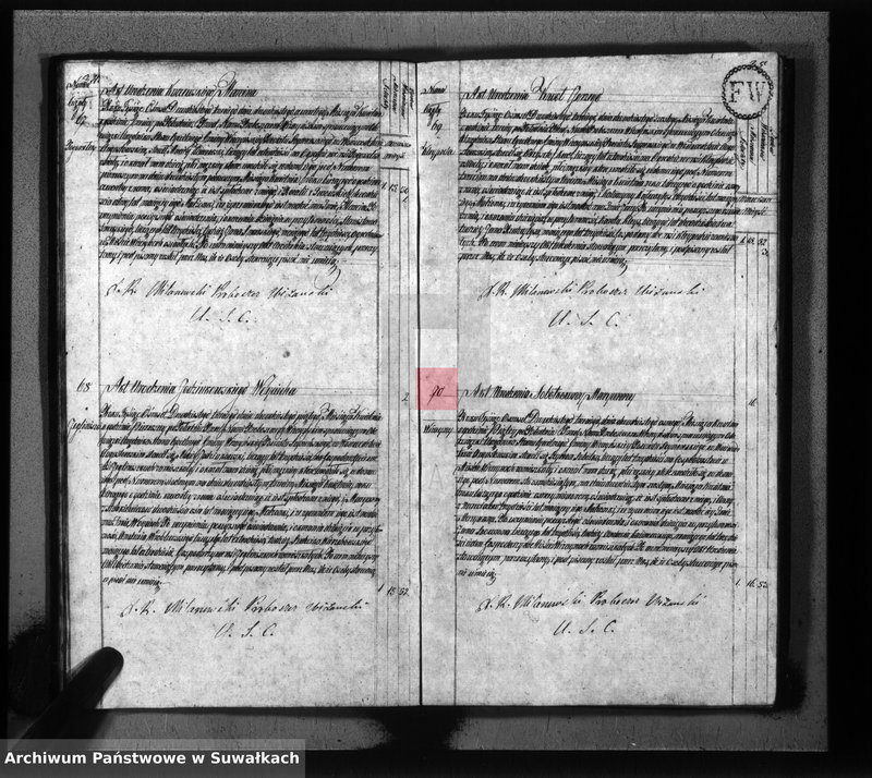 Obraz 20 z jednostki "Akta urodzonych gminy wiżańskiey obwodu seyneńskiego, w województwie augustowskim od dnia 1-go stycznia do dnia ostatniego grudnia 1823 roku"