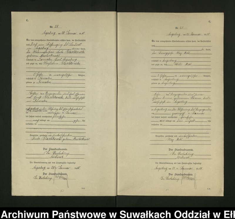image.from.unit.number "[Sterbe - Register (Neben - Register) Standesamt Angerburg einschl. der Bezirke Gr. Strengeln, Kehlen und Prinowen]"