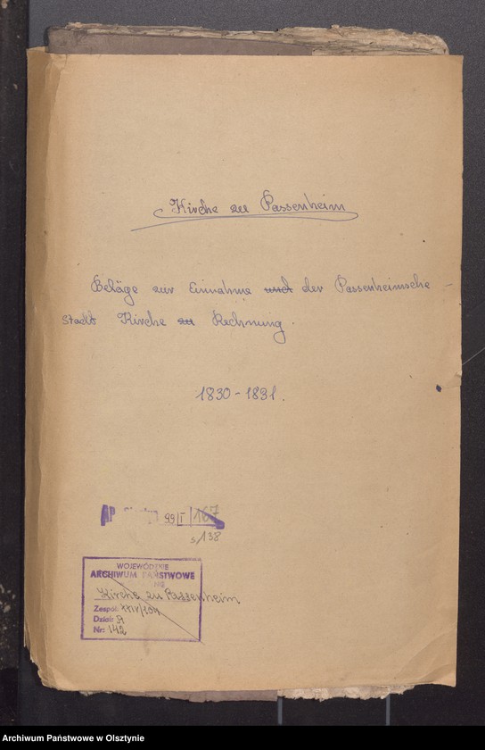 image.from.unit.number "Beläge zur Einnahme der Passenheimschen Stadt Kirchen Rechnung"