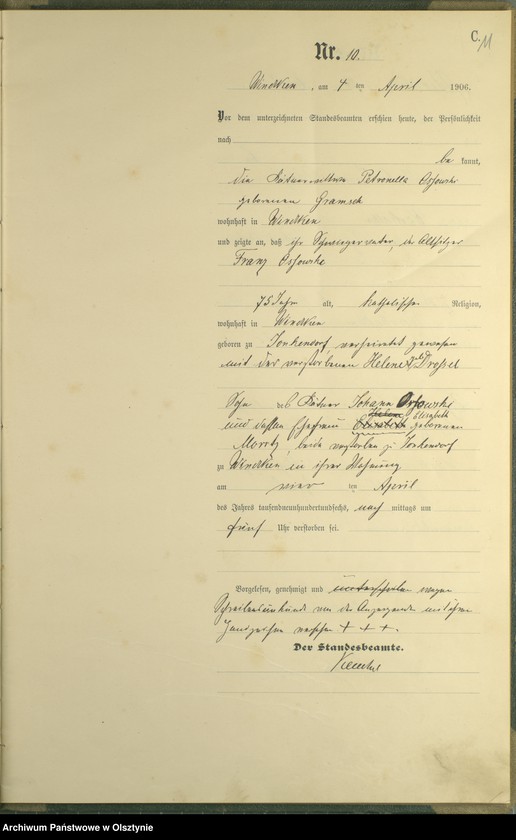 image.from.unit.number "Sterbe-Haupt-Register Nr 1 - 40"