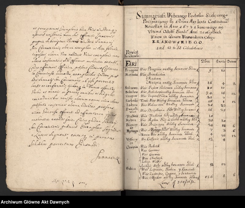 image.from.unit.number "Rejestry szelężnego i podymnego różnych województw."