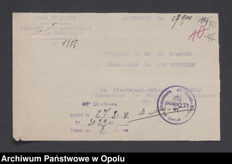 image.from.unit.number "/Korespondencja w sprawie kontroli, rewizji i dochodzeń wobec różnych osób-nielegalny pobyt, kolportaż prasy/ III 1921"