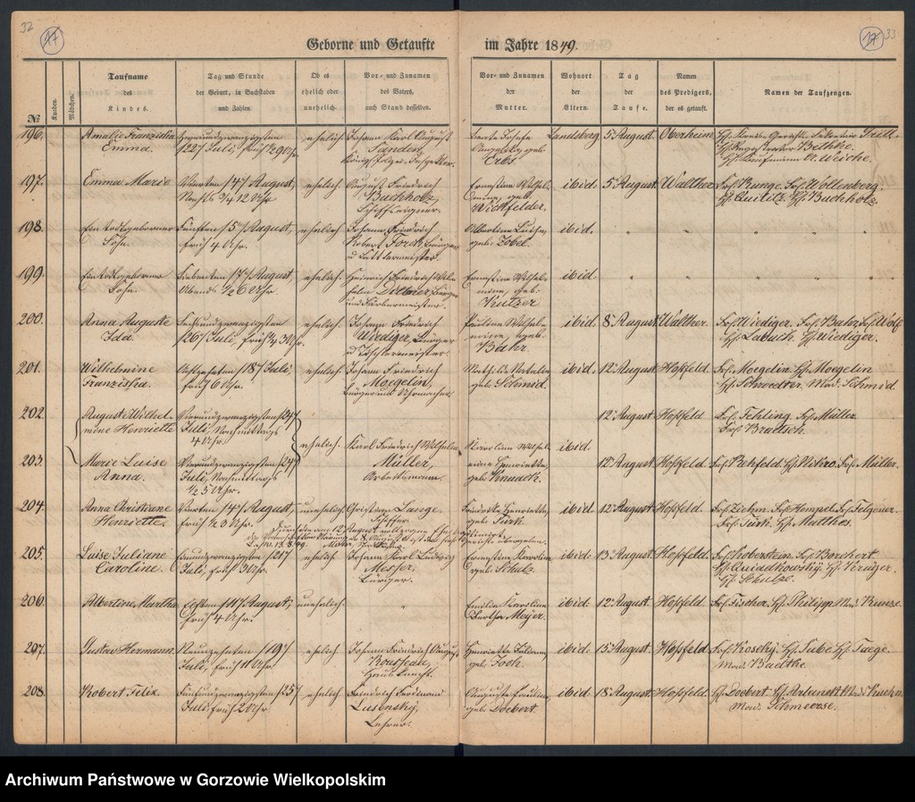 image.from.unit.number "Duplikate der Hauptkirche zu Landsberg an der Warthe (zawiera też księgę zgonów Konkordien Kirche z 1849 r.)"