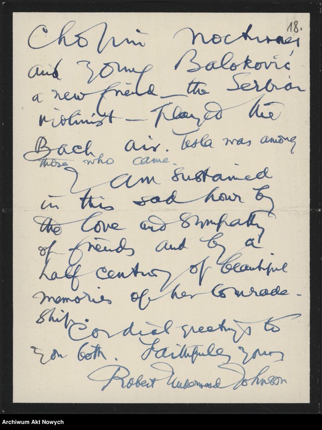 image.from.unit.number "Johnson Robert Underwood; Załączniki: a) "American Academy of Arts and Letters" (broszura); b) mowa R. U. Johnsona (maszynopis); c) wiersz "Woodrow Wilson"; d) wycinek prasowy; L.31 (odpowiedzi - rękopisy)"