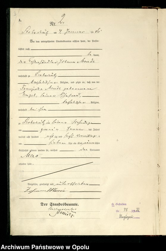 image.from.unit.number "Geburts-Register (Haupt-Register) 1886 (Głubczyce)"