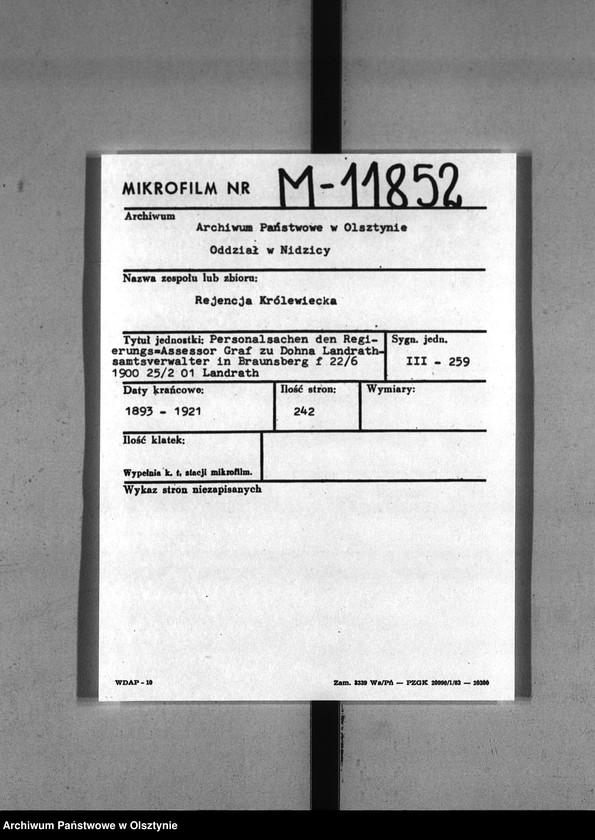 image.from.unit.number "Regierungs-Assessor Graf zu Dohna [Carl Wilhelm Reinhold] Landrathsverwalter in Braunsberg"