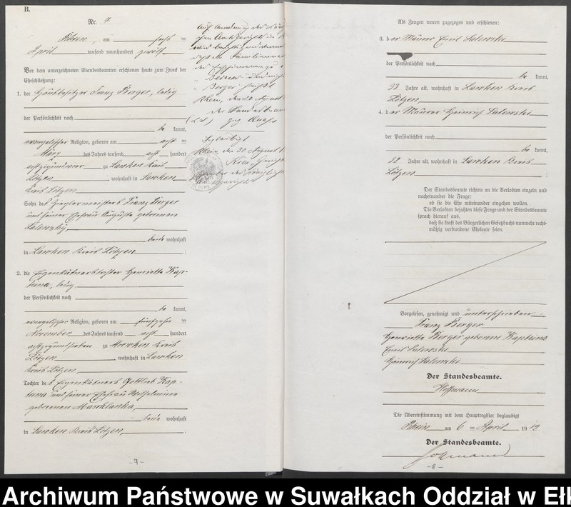 image.from.unit.number "[Heirats=Neben=Register des Preussischen Standes-Amtes Orlen Kreis Lötzen]"