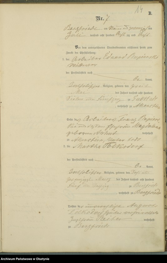 image.from.unit.number "Heiraths-Haupt-Register Nr 1 - 20"
