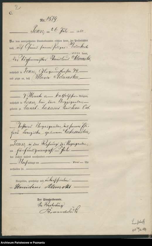 Obraz 5 z jednostki "Księga miejscowa zgonów"