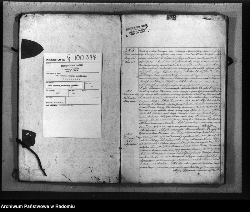 image.from.unit.number "Duplikat aktów urodzenia, małżeństw i zeyścia gminy i parafii Gowaczowskiey na rok 1837"