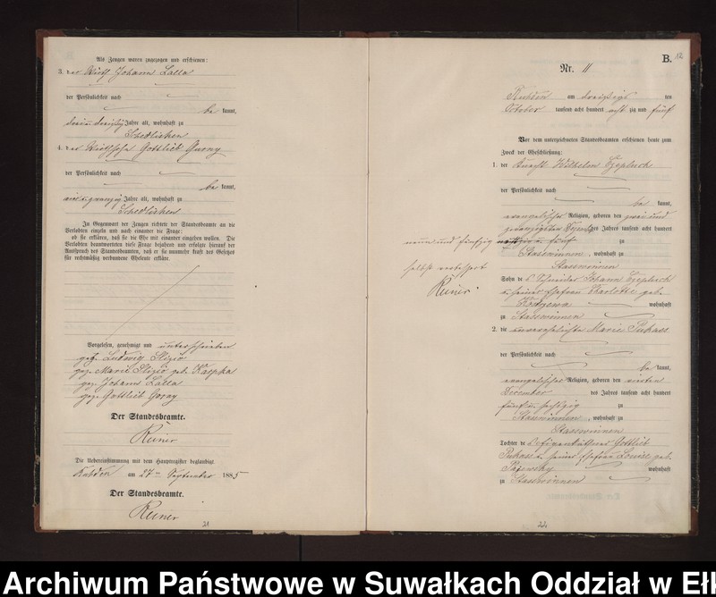 image.from.unit.number "Heiraths-Neben-Register des Preussischen Standes-Amtes Stasswinnen Kreis Loetzen"