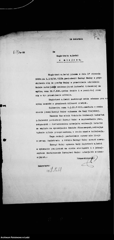 Obraz 12 z jednostki "Ewidencja ludności żydowskiej"