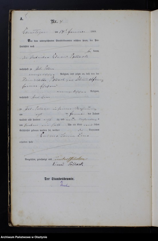 image.from.unit.number "Geburts-Haupt-Register Nr 1 - 199"