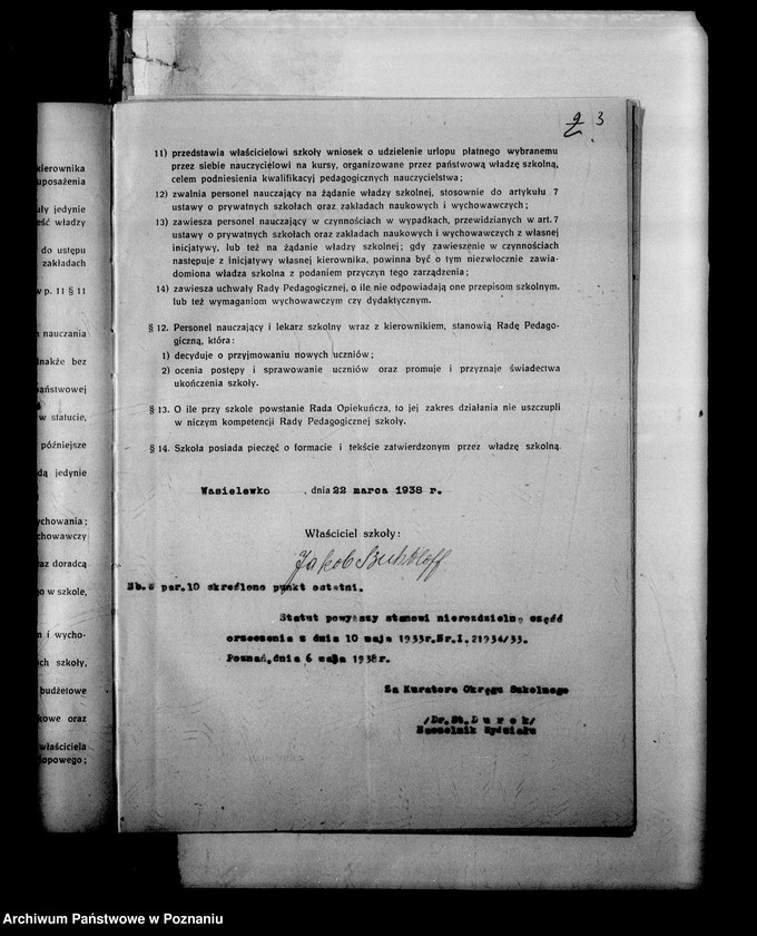 Obraz 7 z jednostki "Prywatna Szkoła Powszechna z niemieckim językiem nauczania Wasielewko powiat Mogilno"