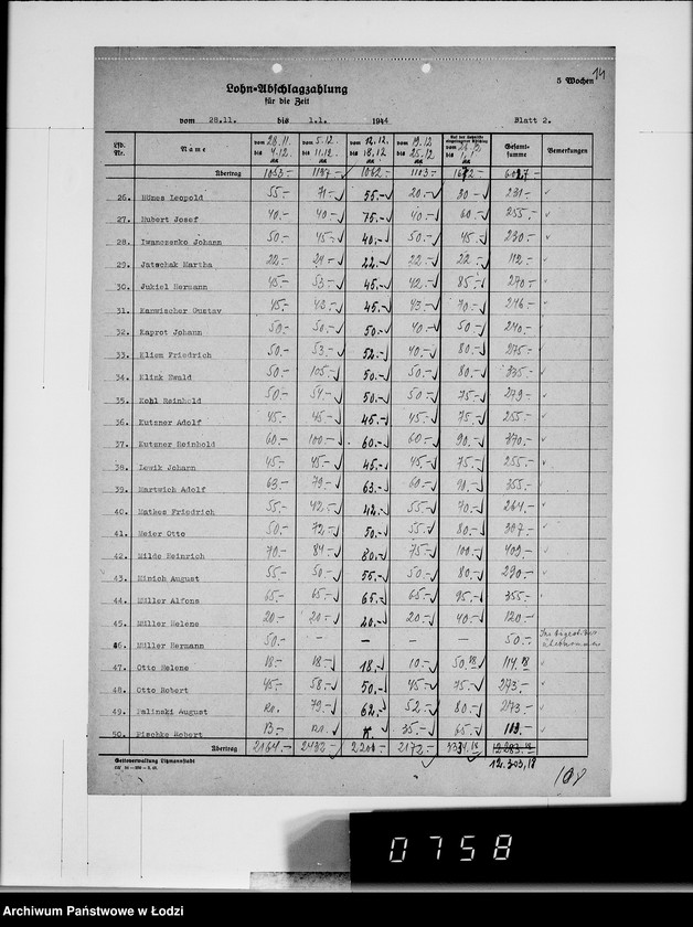 Obraz 18 z jednostki "Abschlag-Listen"