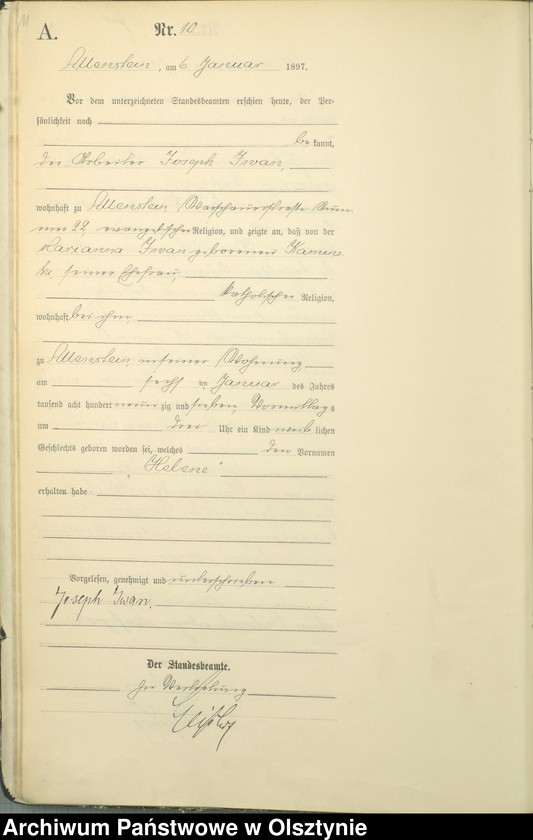 image.from.unit.number "Geburts-Haupt-Register Tom I,Nr 1 - 399"