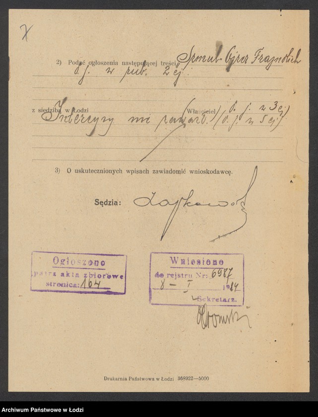 Obraz 9 z jednostki "Szmul Ojzer Fejndllich – sprzedaż resztek manufaktury bawełnianej"