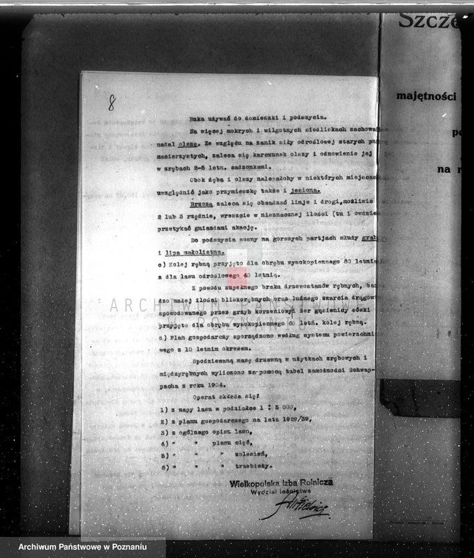 image.from.unit.number "Plan urządzenia gospodarstwa leśnego dla lasu majętności Myszkowo powiat szamotulski 1929-1939"