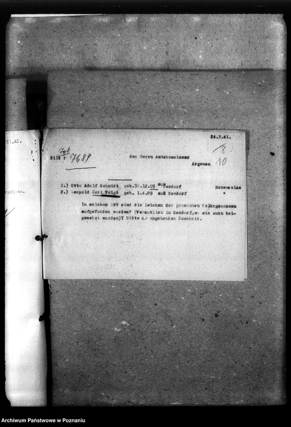 Obraz 14 z jednostki "Korespondencja w sprawie miejscowych Niemców, którzy zginęli w 1939 roku A - Z"