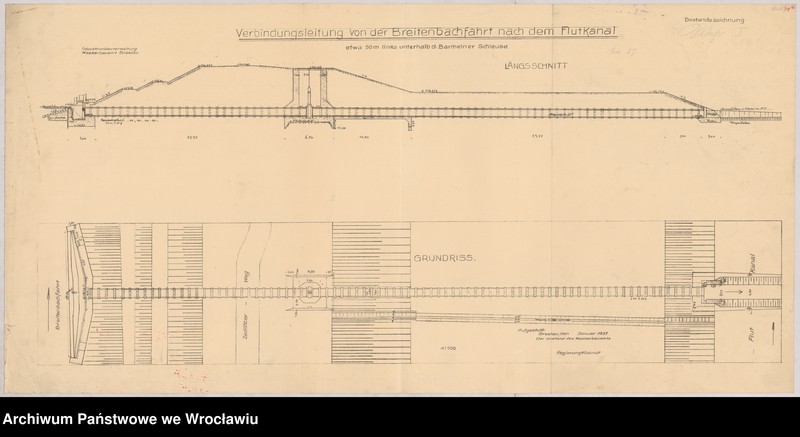 image.from.unit.number "Verbindungsleitung von der Bretenbachfahrt nach dem Flutkanal etwa 50 m links unterhalb d. Barthelner Schleuse"