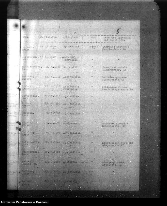 Obraz 9 z jednostki "Spisy lekarzy i aptekarzy w Kraju Warty"