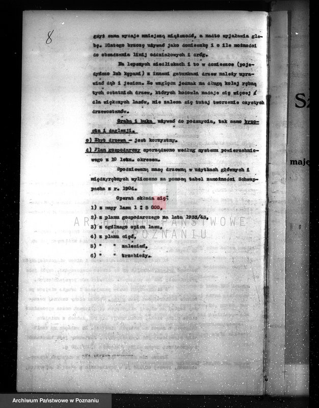 image.from.unit.number "Plan urządzenia gospodarstwa leśnego dla lasu majętności Gałowo powiat szamotulski 1933-1943"