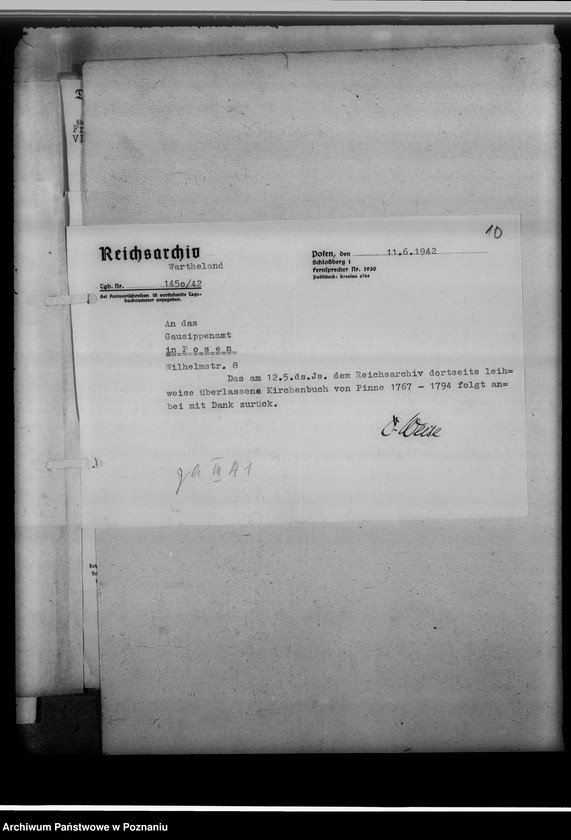 Obraz 14 z jednostki "[Korespondencja w sprawie wypożyczenia ksiąg kościelnych]"