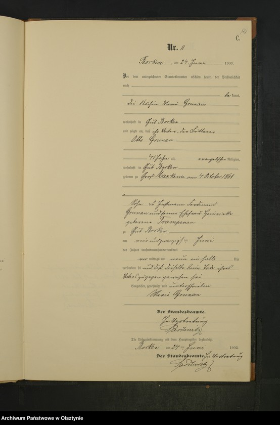 image.from.unit.number "Sterbe-Neben-Register Nr 1 - 25"
