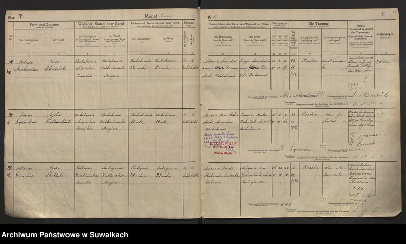 image.from.unit.number "[Księga akt małżeństw parafii rzymskokatolickiej w Puńsku z lat 1918-1921]"