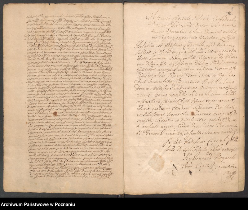 Obraz 5 z jednostki "Liber actorum officii consularis civitatis Posnaniae sub notariatu Stanislai Gąsawski SR.Mtis secretari, officii praesentis notarii necnon vicenotarii Bernardi Stefanowicz iureconsultis Posnaniensis."